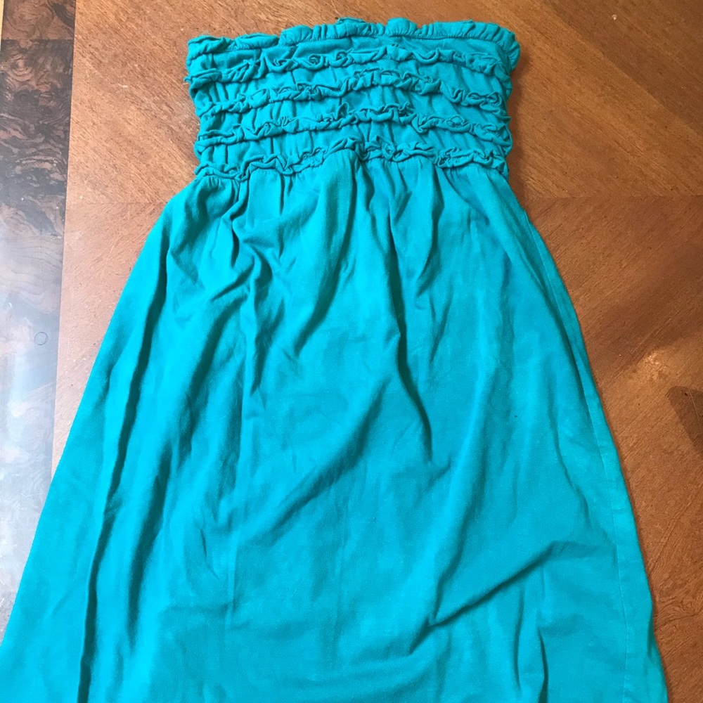 Teal ruffed sundress